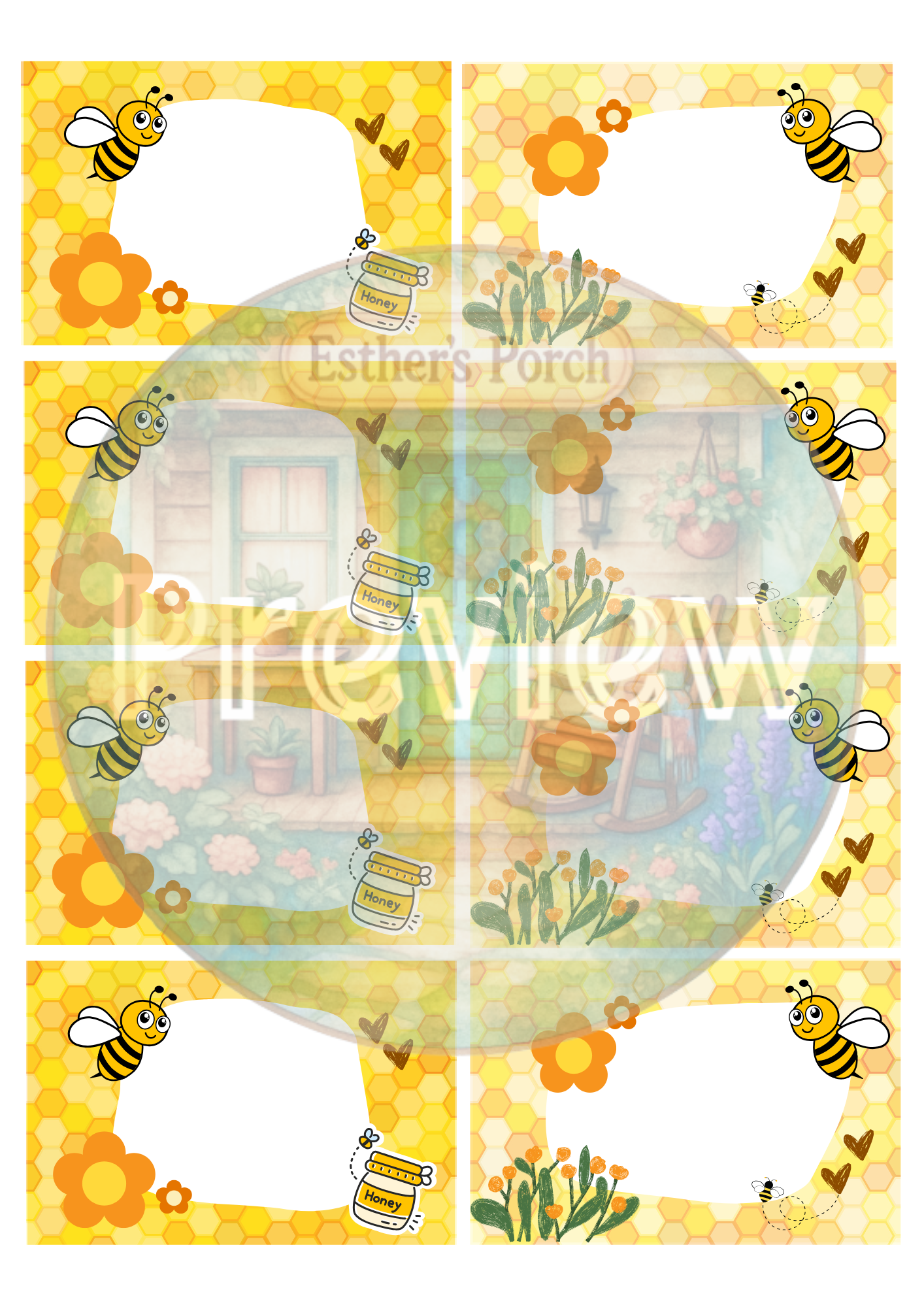 Bee-Themed Learning & Dramatic Play Label Collection