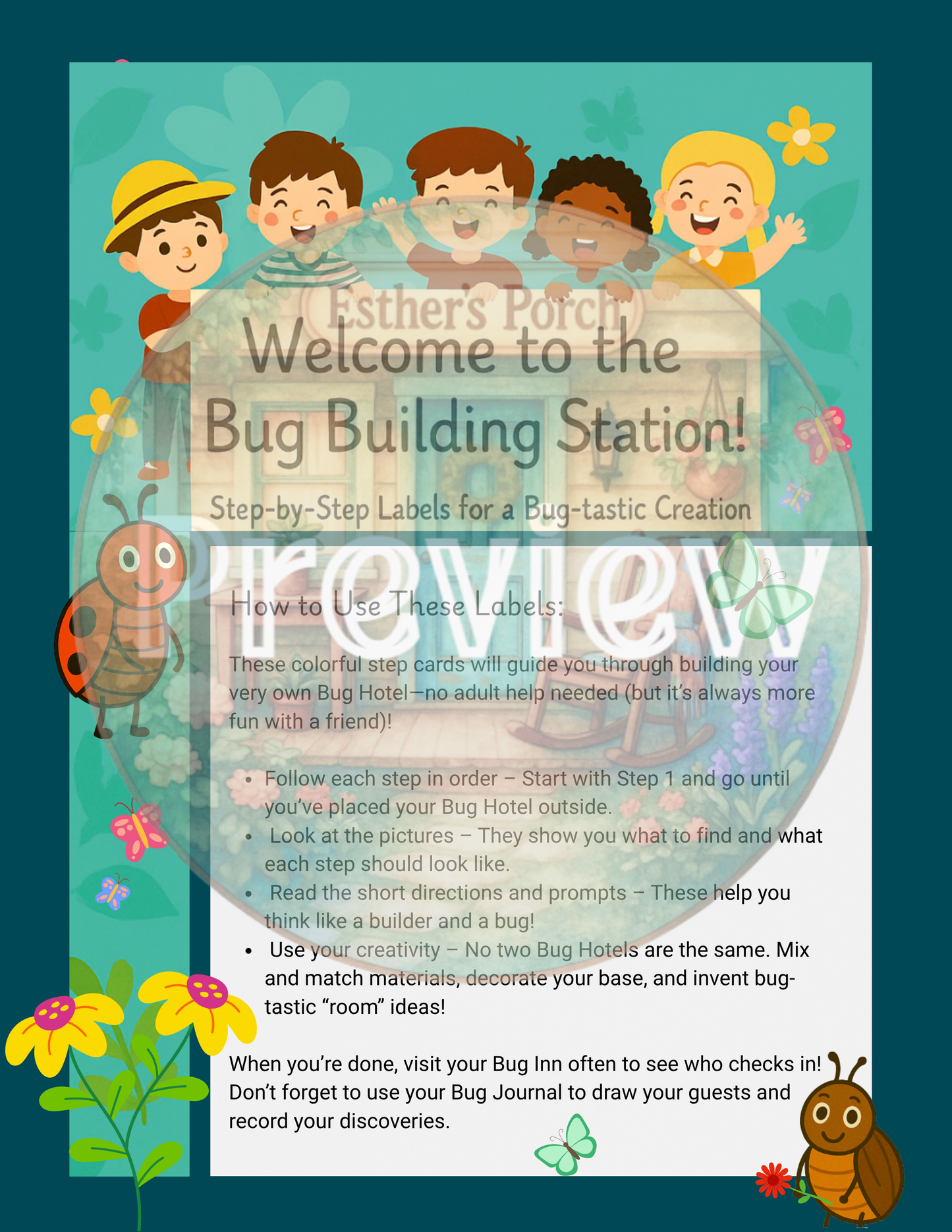Welcome to the Bug Inn: Step-by-Step Habitat Activity with Scavenger Hunt