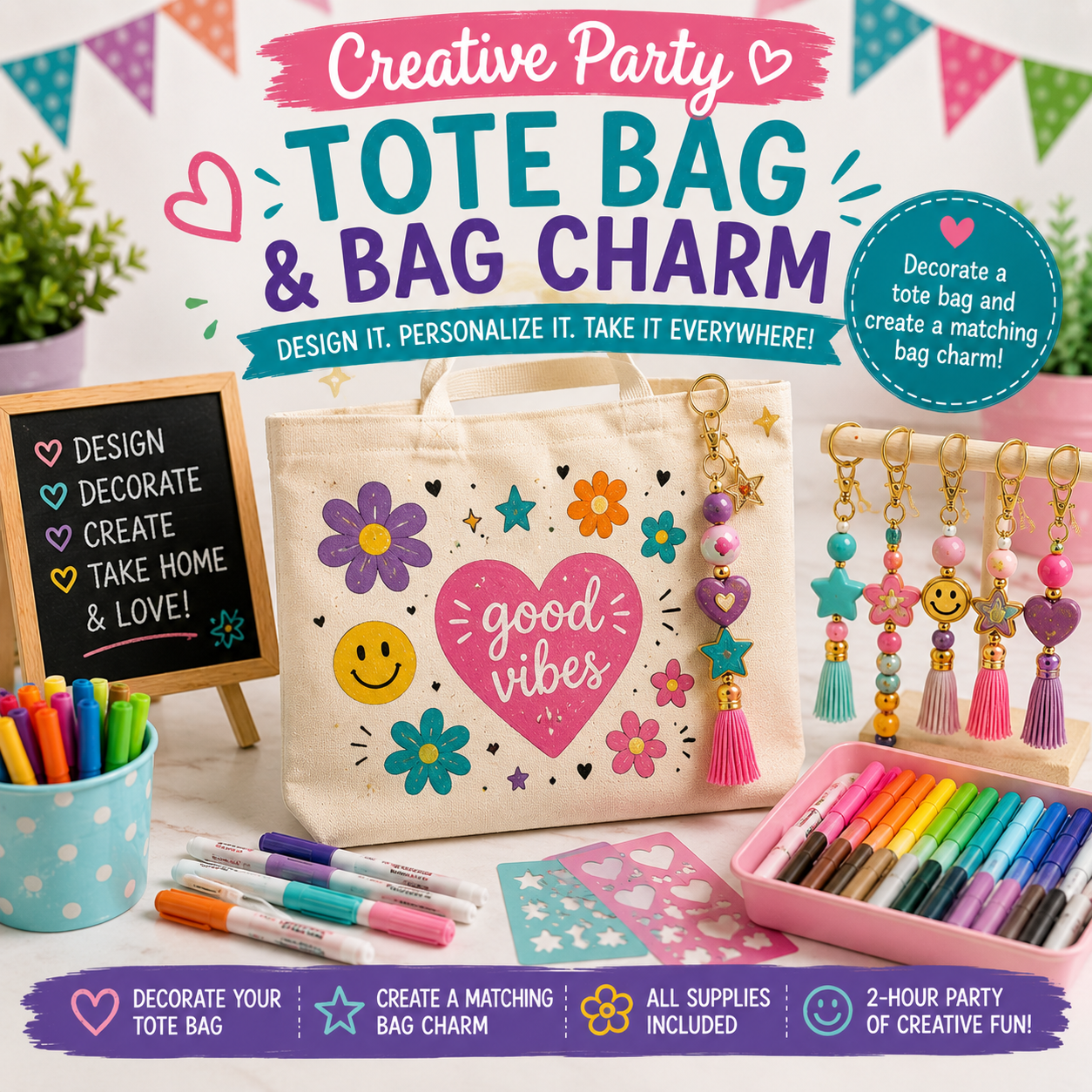 Creative Party – Tote Bag & Bag Charm