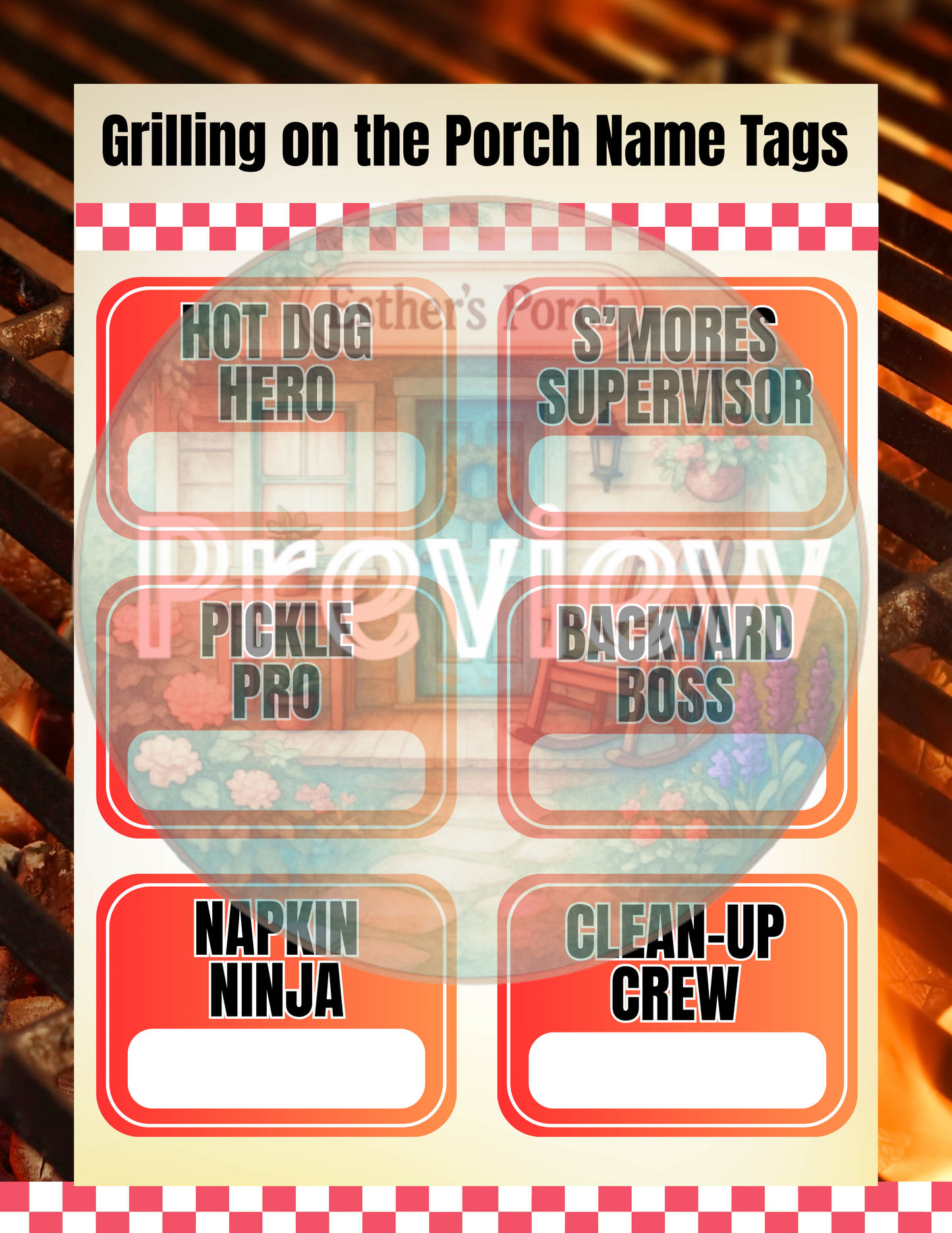 Grillin’ on the Porch Dramatic Play Kit!