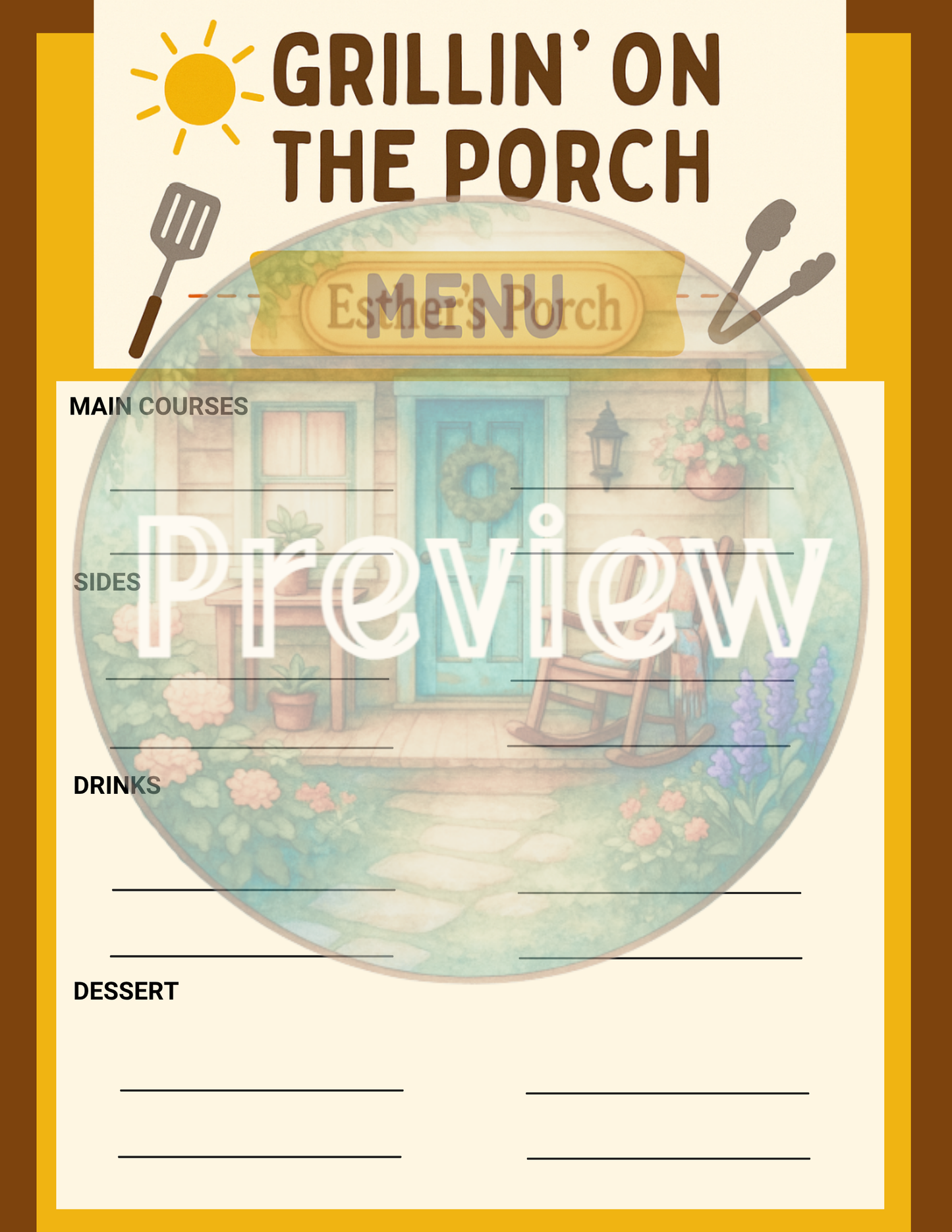 Grillin’ on the Porch Dramatic Play Kit!