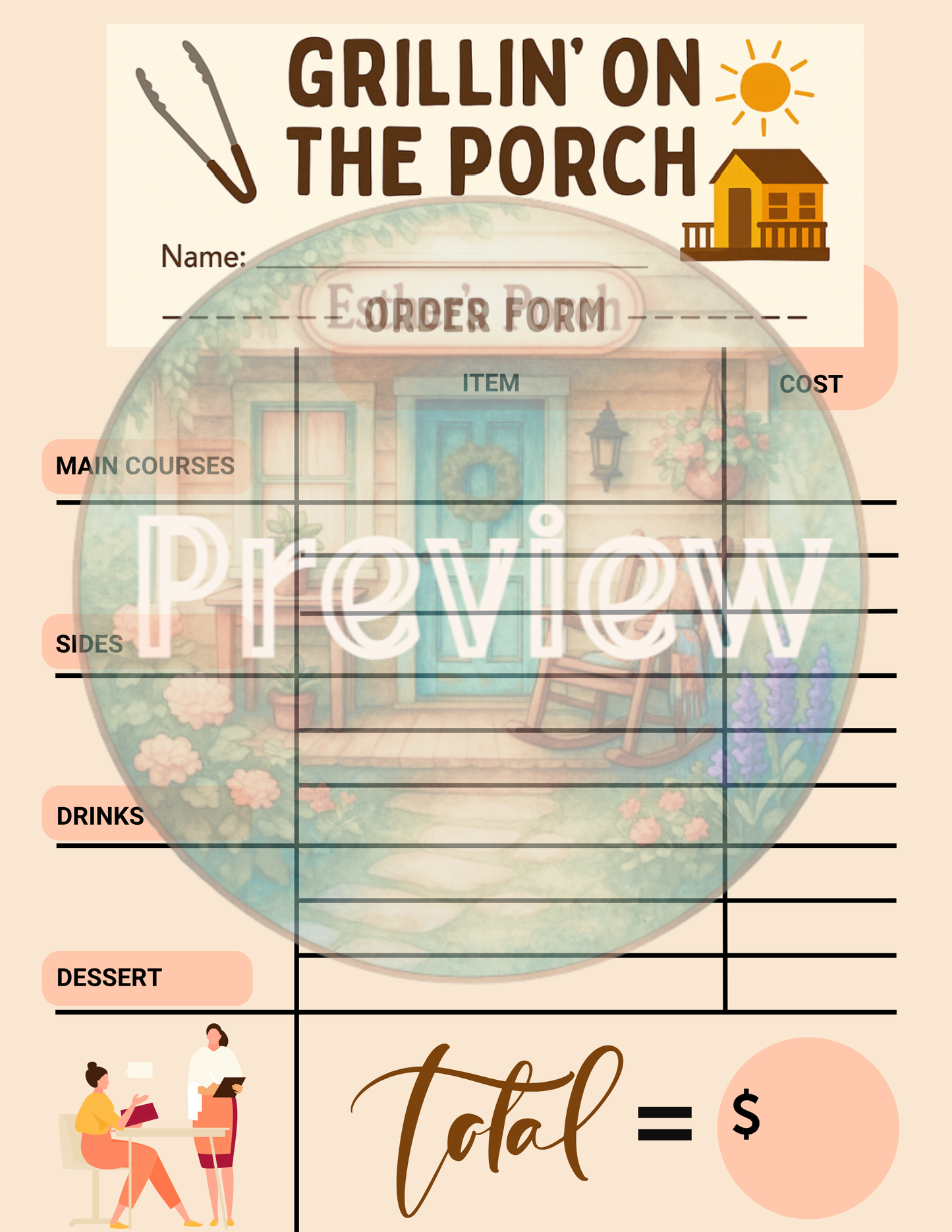 Grillin’ on the Porch Dramatic Play Kit!