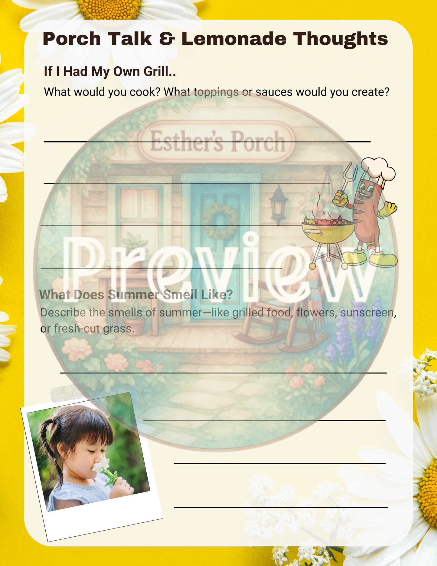 Grillin’ on the Porch Dramatic Play Kit!