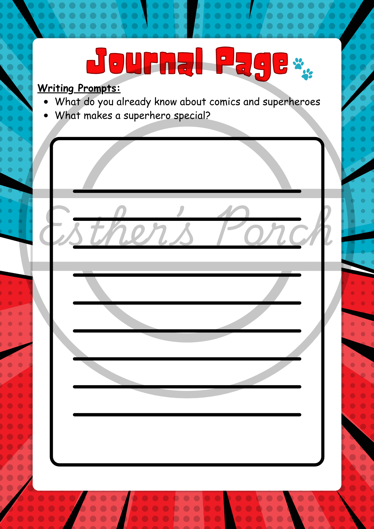 Comic Creation & Superhero Storytelling – 4-Week Lesson Plan