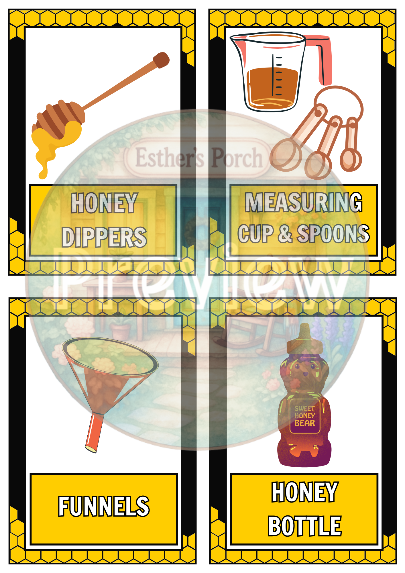 Bee-Themed Learning & Dramatic Play Label Collection