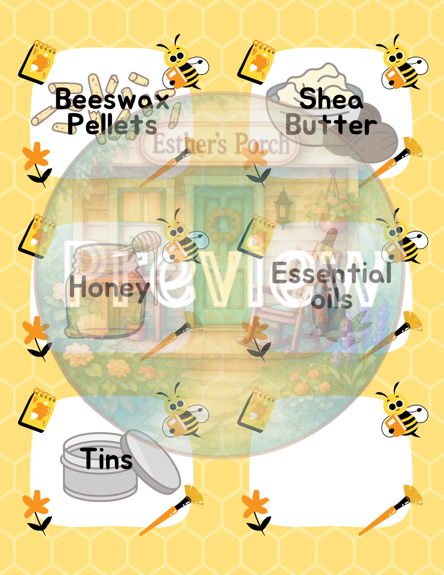 Bee-Themed Learning & Dramatic Play Label Collection