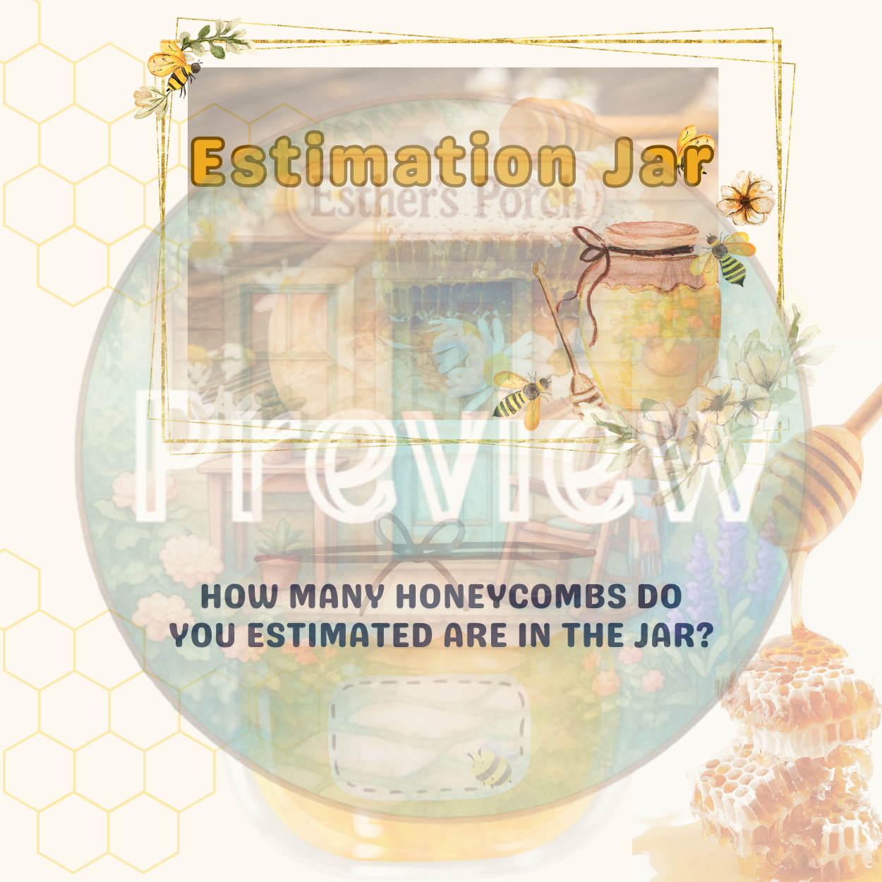 Estimation Jar Game – Bee-Themed Math Fun