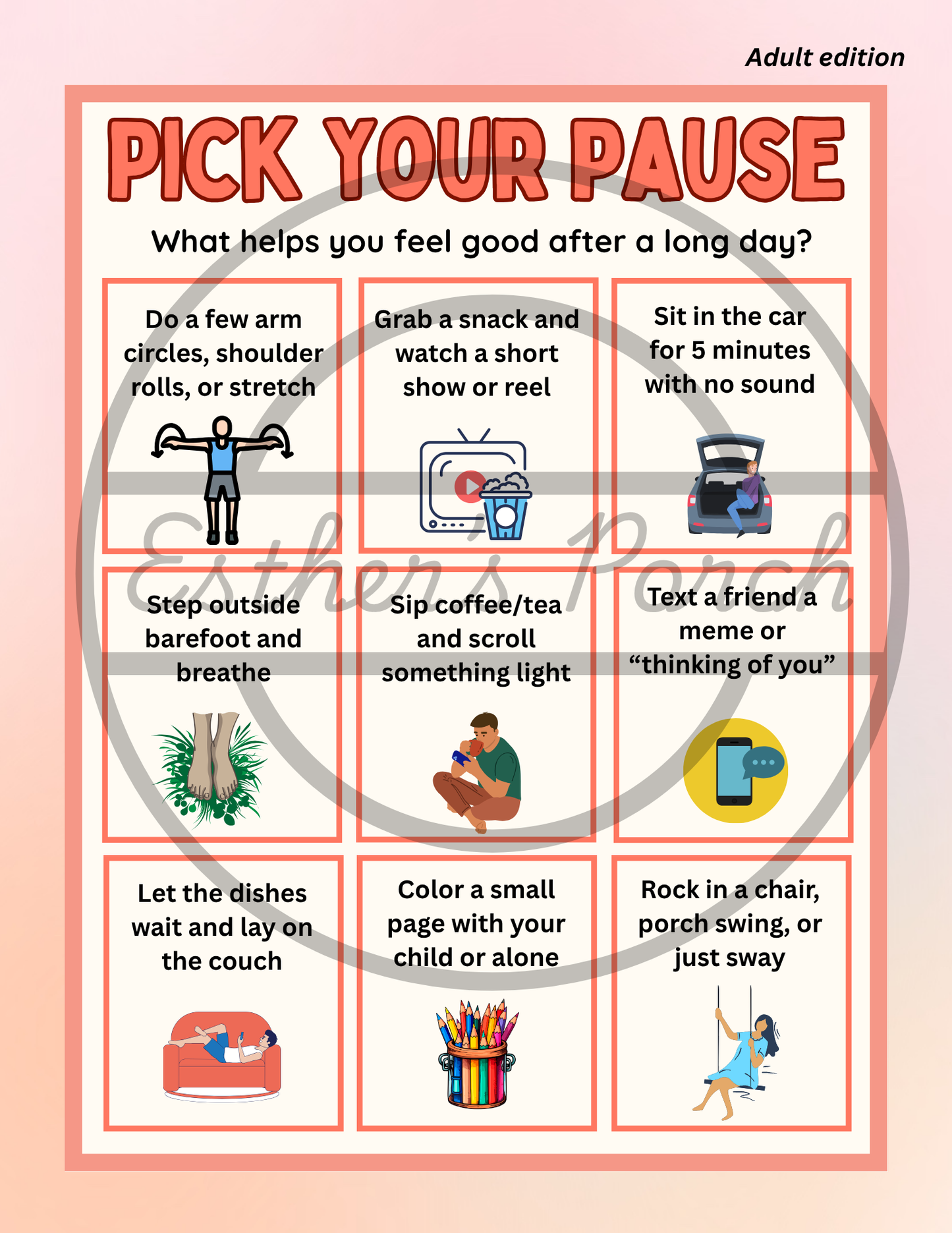 Pick Your Pause - Adults (parents and caregivers)