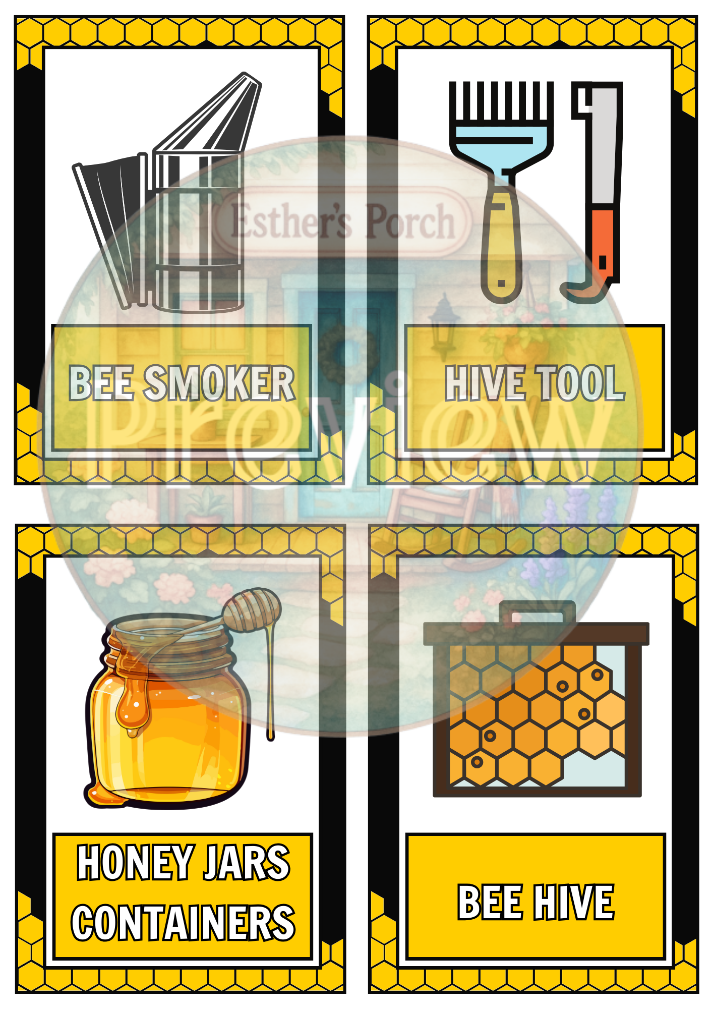 Bee-Themed Learning & Dramatic Play Label Collection