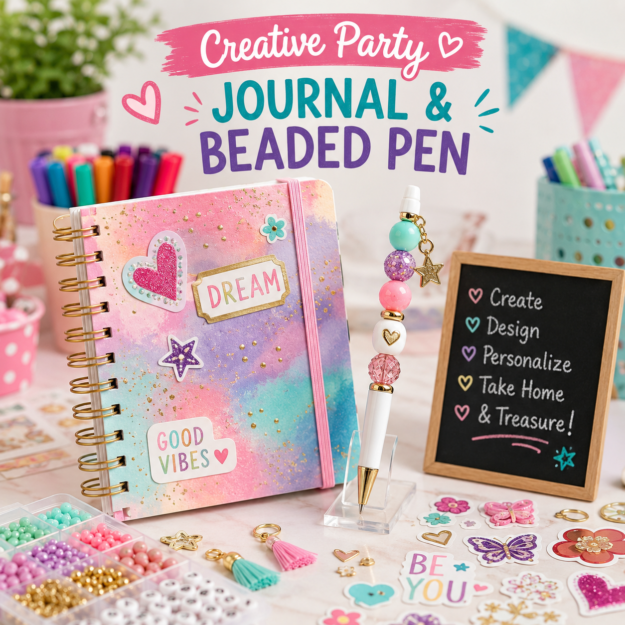 Creative Party – Journal & Beaded Pen