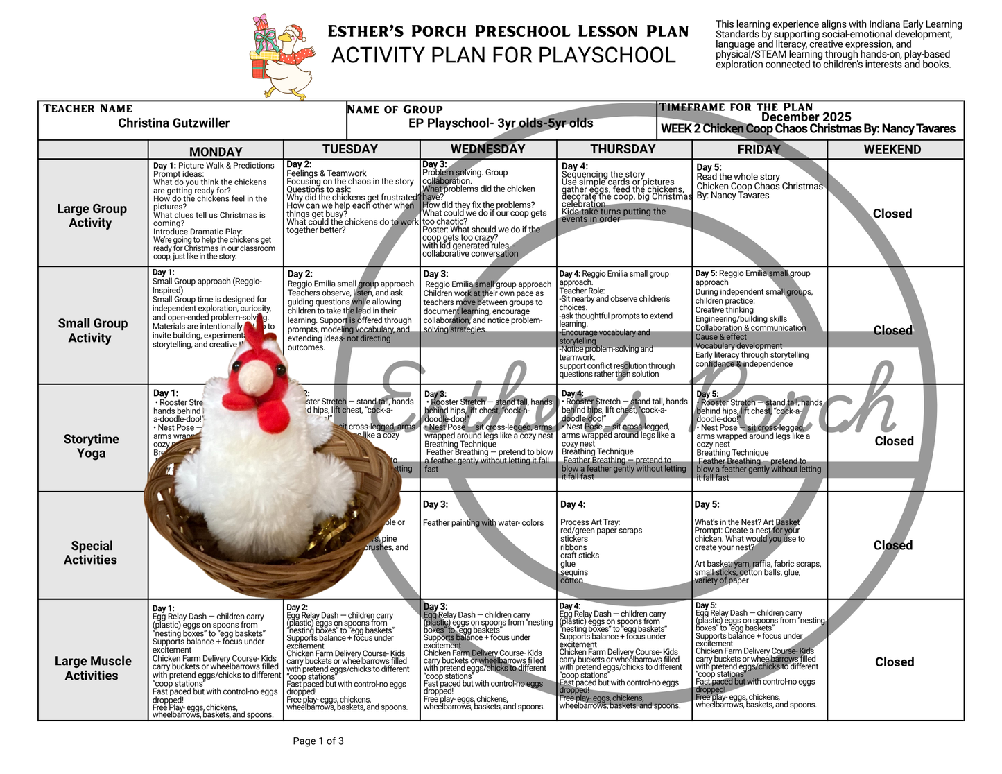 Chicken Coop Chaos Christmas Inspired - Dramatic Play Lesson