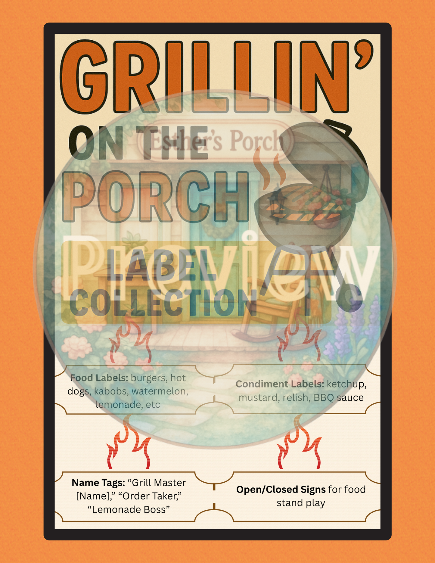 Grillin’ on the Porch Dramatic Play Kit!
