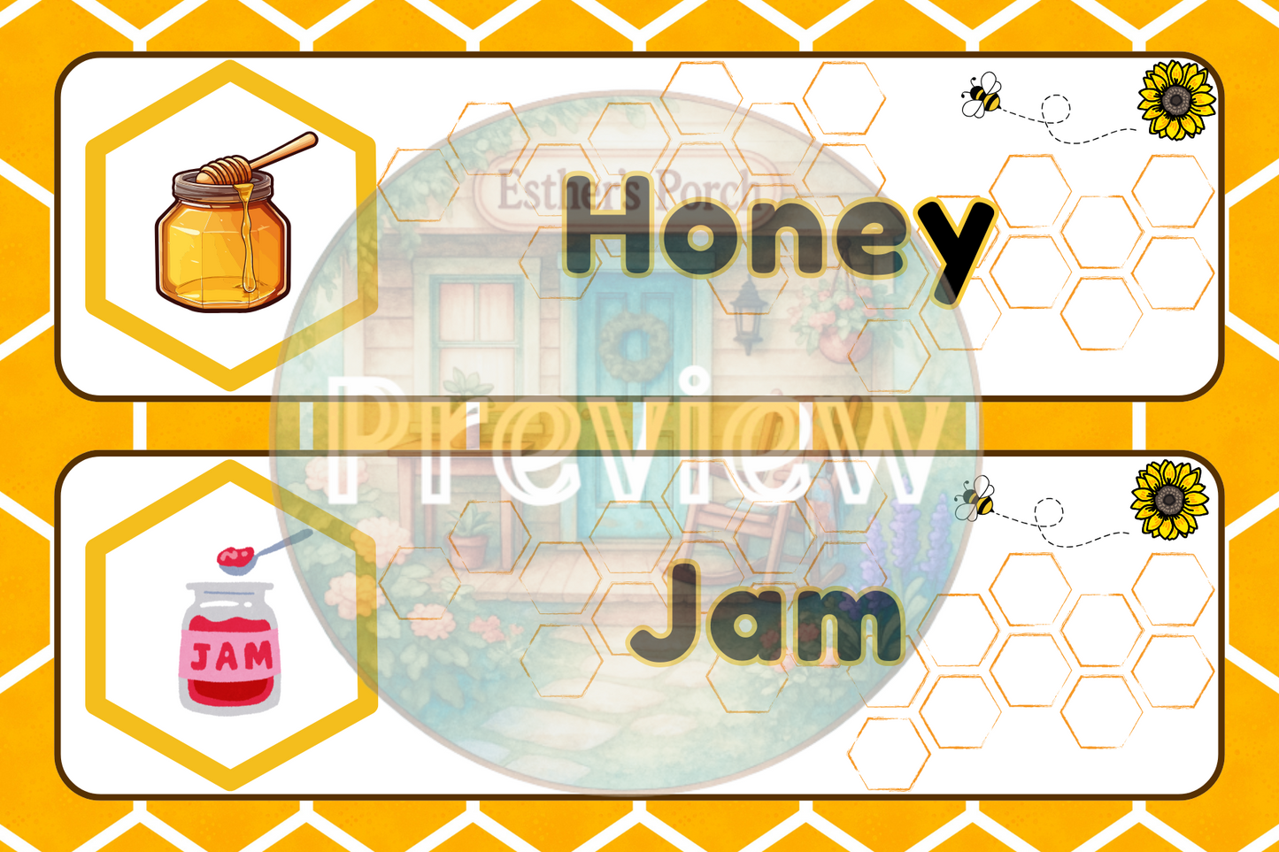Bee-Themed Learning & Dramatic Play Label Collection