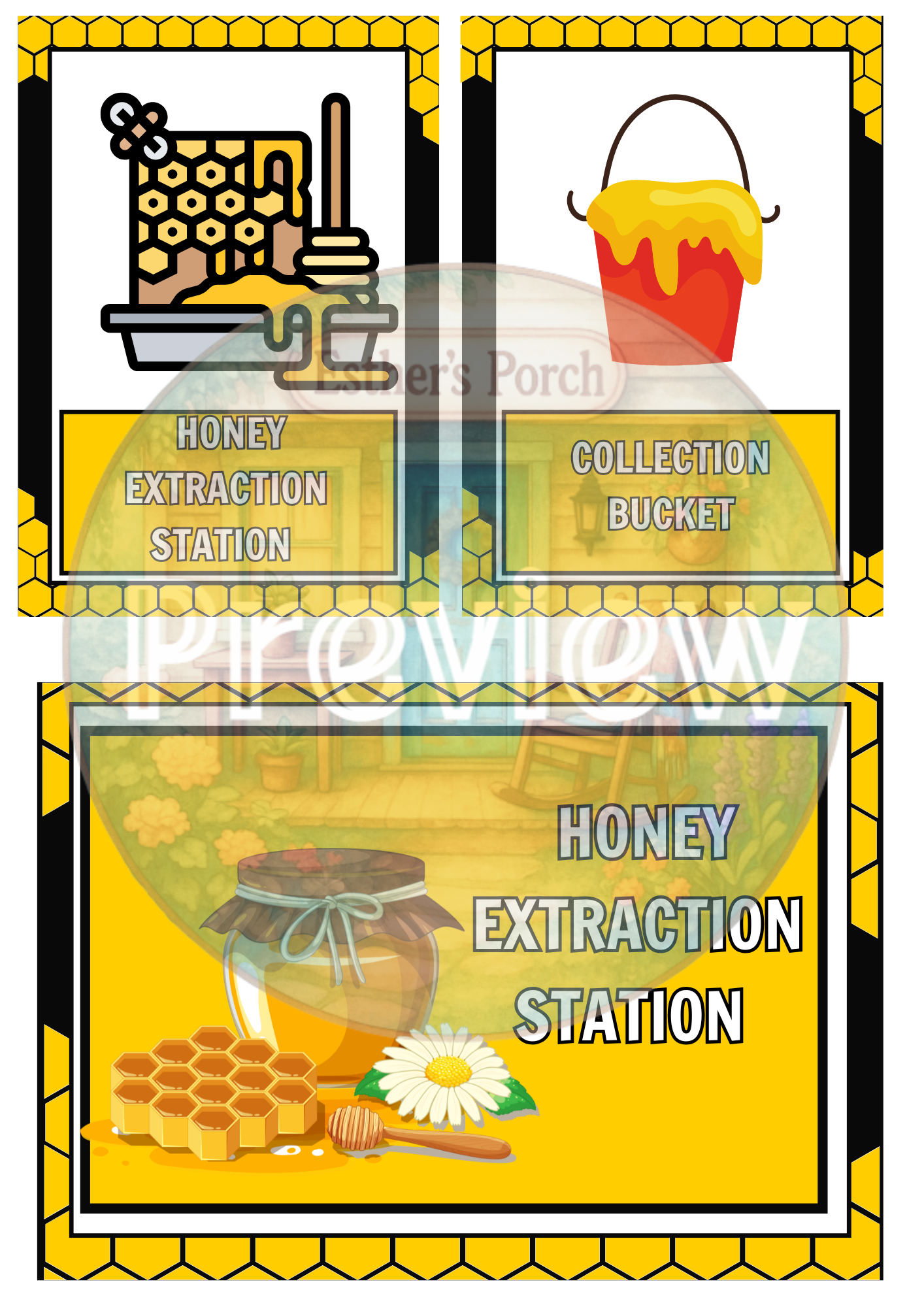 Bee-Themed Learning & Dramatic Play Label Collection