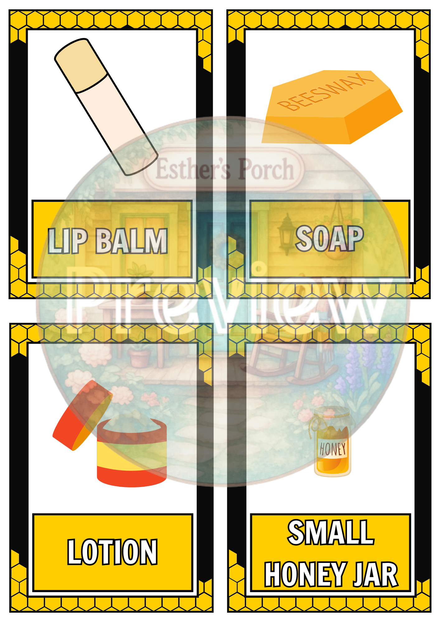 Bee-Themed Learning & Dramatic Play Label Collection