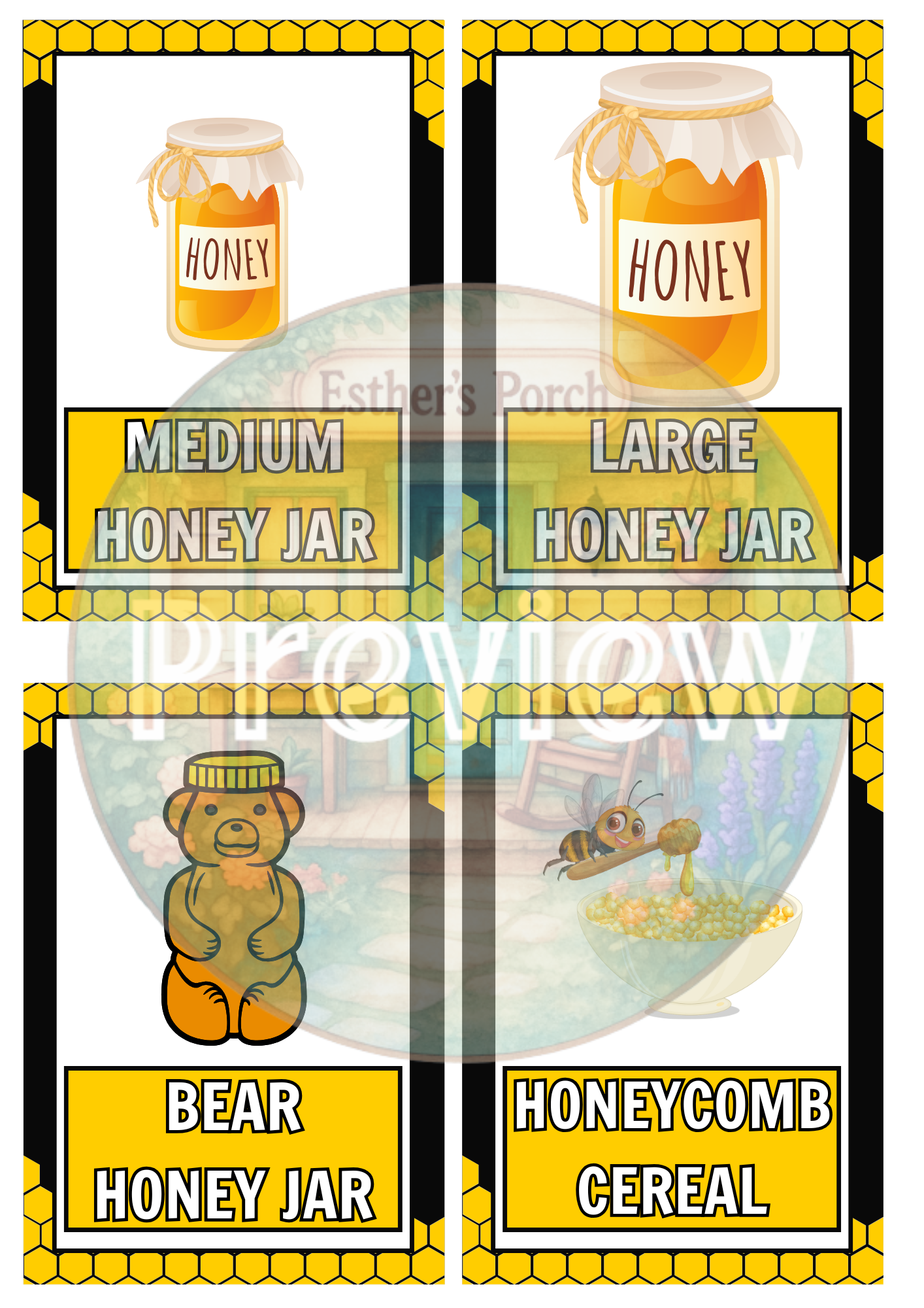 Bee-Themed Learning & Dramatic Play Label Collection