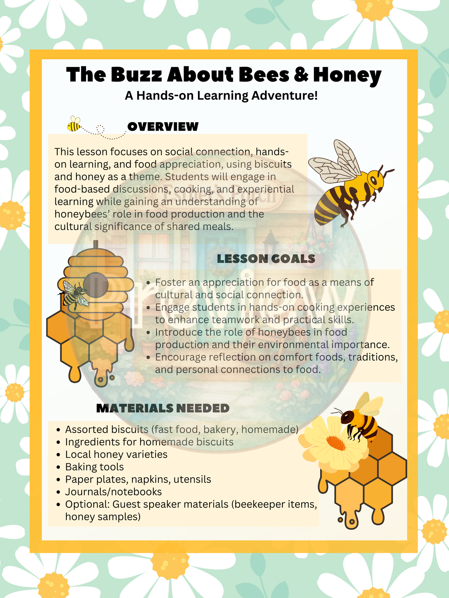 Honeybees & Biscuits - Hands on learning experience - Middle/High School