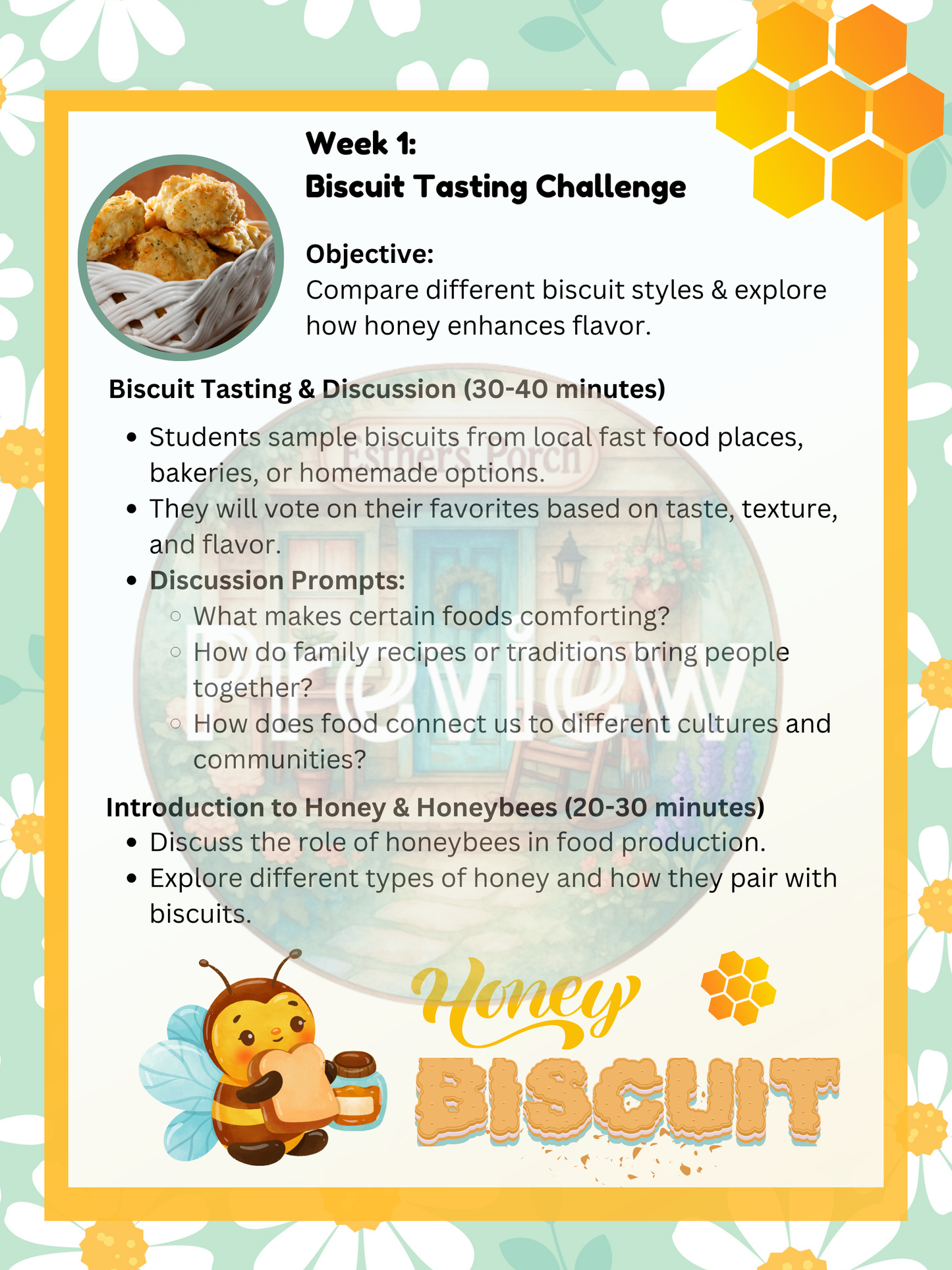 Honeybees & Biscuits - Hands on learning experience - Middle/High School