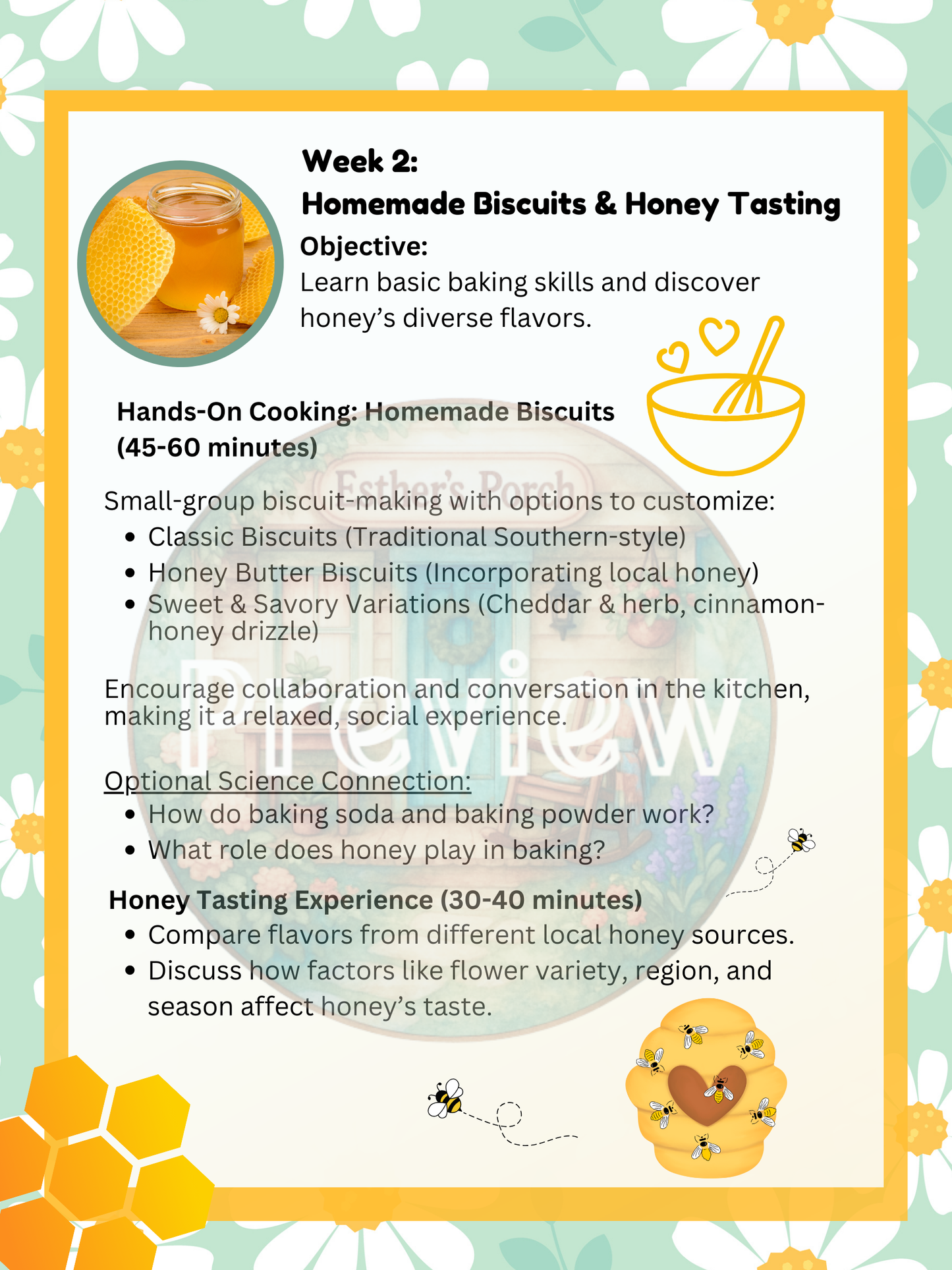 Honeybees & Biscuits - Hands on learning experience - Middle/High School
