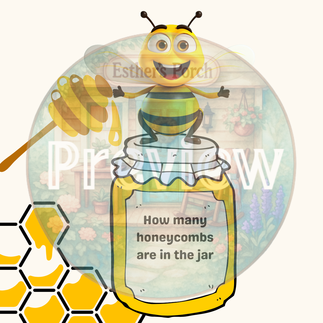 Estimation Jar Game – Bee-Themed Math Fun