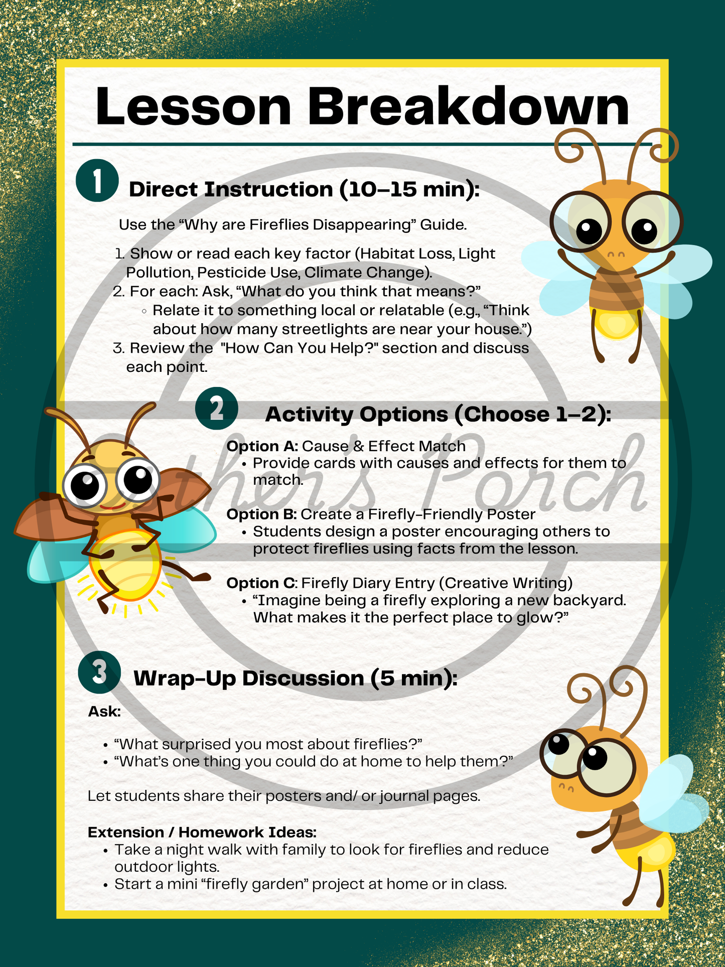 Firefly Learning Bundle – Posters, Habitat, Activities & Fun Facts