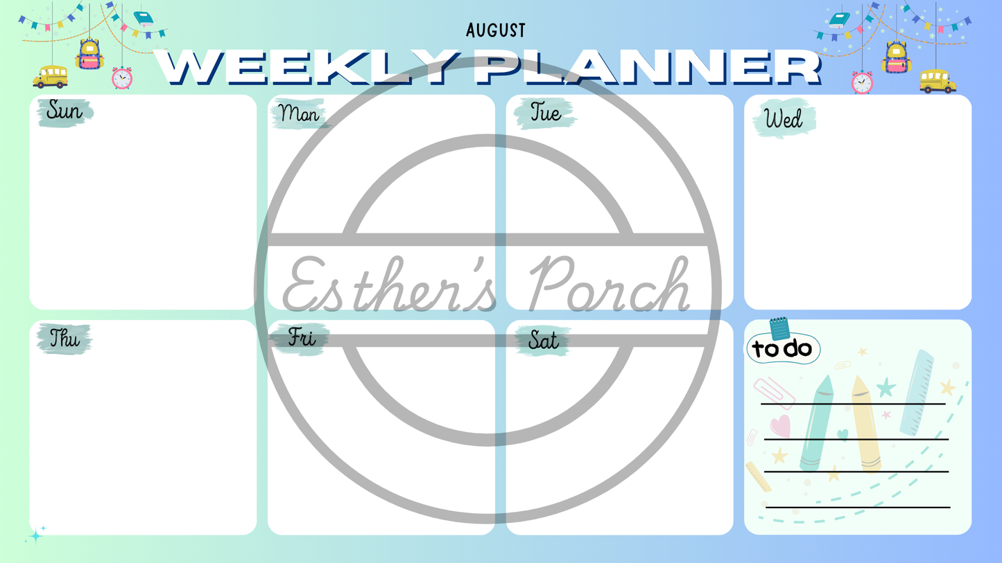 August Blank Calendar - Monthly and Weekly Planning Templates