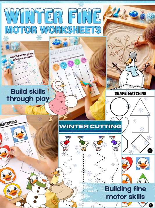Winter Fine Motor Worksheets Collection